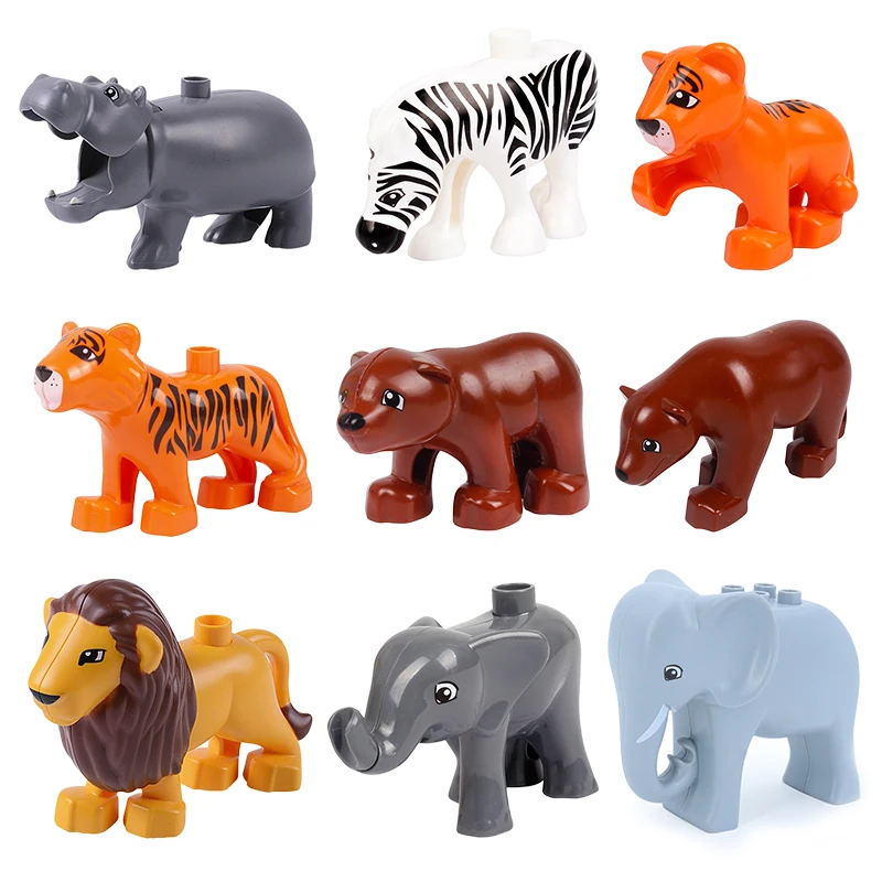 Big Building Block Zoo Animals Accessory Brick Bear Elephant Lion Tiger Compatible With Big Size Block Toy For Children Kid Gift
Big Building Block Zoo Animals Accessory Brick Bear Elephant Lion Tiger Compatible With Big Size Block Toy For Children Kid Gift