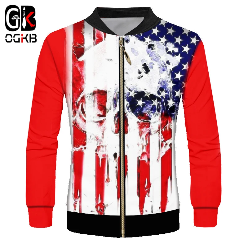 OGKB 2018 Spring Fall 3d Skull Sweatshirt Print American Flag Jacket Unisex Hiphop Novelty Funny Long Sleeve Casual Windbreaker
OGKB 2018 Spring Fall 3d Skull Sweatshirt Print American Flag Jacket Unisex Hiphop Novelty Funny Long Sleeve Casual Windbreaker