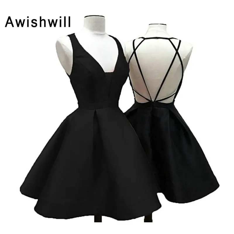 Real Photos Sexy Backless Cocktail Dress V-neck Satin A Line Short Homecoming Dress Mini Graduation Party Dresses Cheap
Real Photos Sexy Backless Cocktail Dress V-neck Satin A Line Short Homecoming Dress Mini Graduation Party Dresses Cheap