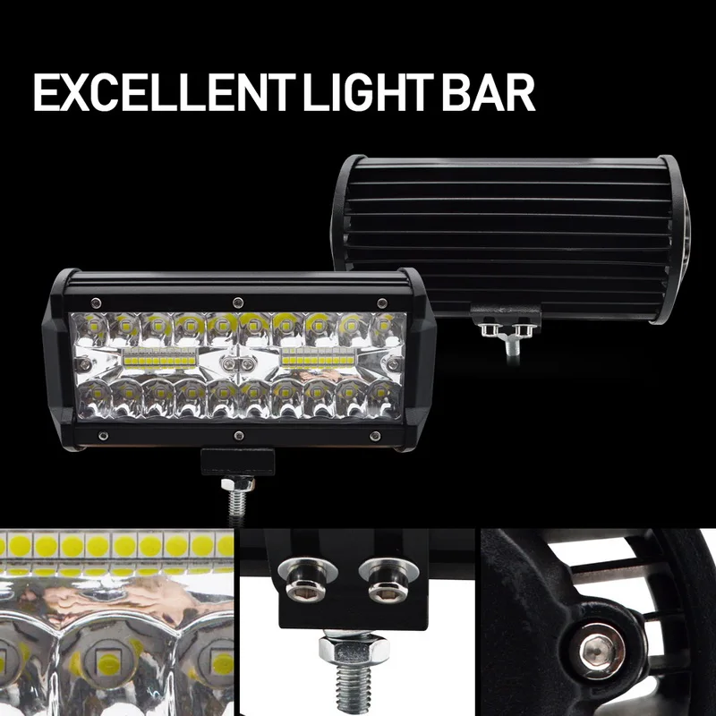 Safego 7inch 120w LED work light bar spot beam Tri-row car Driving lights for Off Road truck 4WD 4x4 UAZ motorcycle ramp 12V 24V
Safego 7inch 120w LED work light bar spot beam Tri-row car Driving lights for Off Road truck 4WD 4x4 UAZ motorcycle ramp 12V 24V