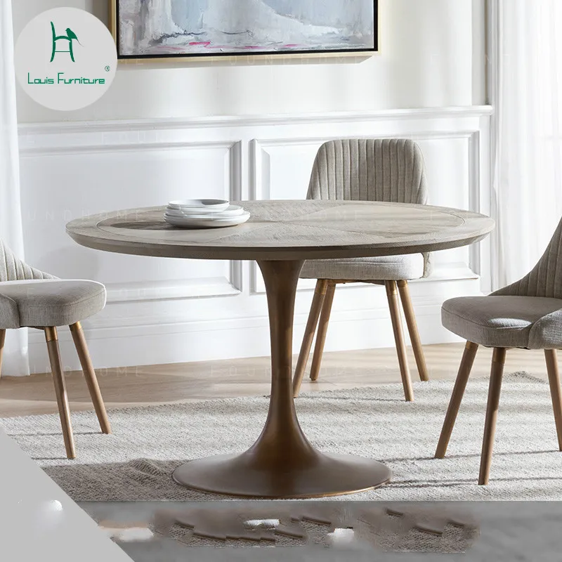 Louis Fashion Dining Tables Solid Wood Round Scandinavian Metal Leg Design Modern Simple
Louis Fashion Dining Tables Solid Wood Round Scandinavian Metal Leg Design Modern Simple
