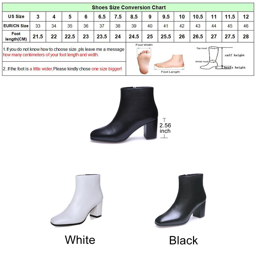 ANNYMOLI Natural Real Leather Ankle Boots Shoes Women Genuine Leather Boots 2018 Square High Heel Short Boots Zipper Black White
ANNYMOLI Natural Real Leather Ankle Boots Shoes Women Genuine Leather Boots 2018 Square High Heel Short Boots Zipper Black White