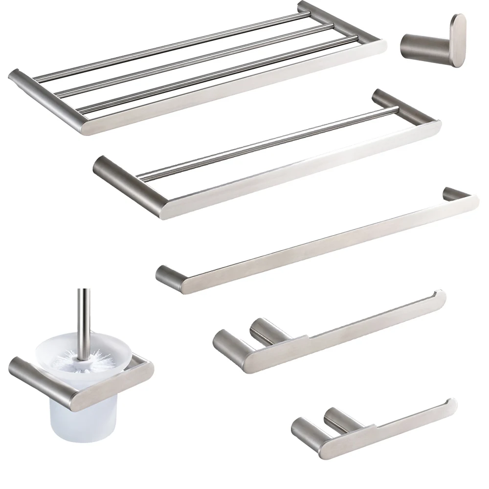 Leyden Brushed Bathroom Accessories Set 304 Stainless Steel Wall Mount Single Towel Bar Toilet Paper Holder Towel Ring Robe Hook
Leyden Brushed Bathroom Accessories Set 304 Stainless Steel Wall Mount Single Towel Bar Toilet Paper Holder Towel Ring Robe Hook