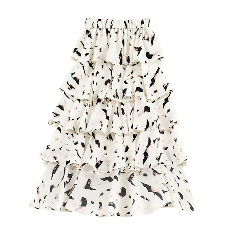 PERHAPS U Women Print Knee Length Skirt Asymmetrical Chiffon Cascading Ruffle Summer S0158
PERHAPS U Women Print Knee Length Skirt Asymmetrical Chiffon Cascading Ruffle Summer S0158