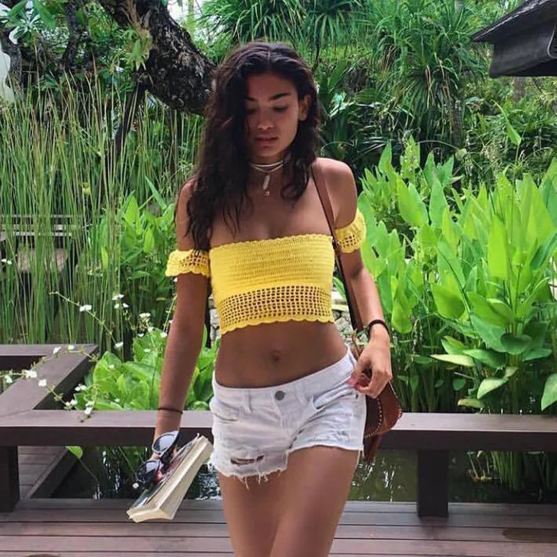 8Colors Women Summer Bikini Top Sexy Lace Crop Top Bandage Hollow Out Tassel Swimsuit Short Sleeves Knitted Crochet Swimwear NEW
8Colors Women Summer Bikini Top Sexy Lace Crop Top Bandage Hollow Out Tassel Swimsuit Short Sleeves Knitted Crochet Swimwear NEW