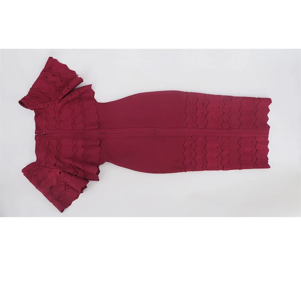 Vintage Wine Red Jacquard Bandage Dresses Elegant Ruffles Off-shoulder Party Celebrity Midi Bodycon Dress Vestidos Verano 2019
Vintage Wine Red Jacquard Bandage Dresses Elegant Ruffles Off-shoulder Party Celebrity Midi Bodycon Dress Vestidos Verano 2019