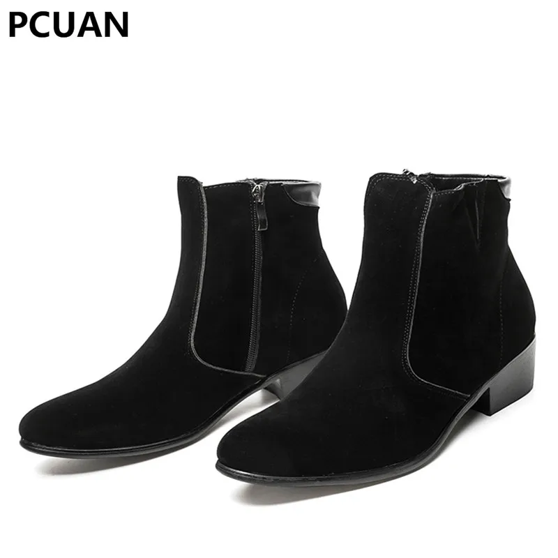 2018 мужские ботинки с острым носком корейские Оригинальные высокие из нубука Martin