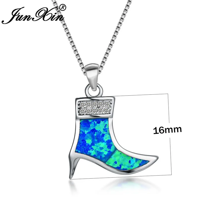 Fashion Boots Shoes Pendant Necklaces For Women Silver Color Rainbow Blue White Fire Opal Necklace Zircon Wedding Party Jewelry
Fashion Boots Shoes Pendant Necklaces For Women Silver Color Rainbow Blue White Fire Opal Necklace Zircon Wedding Party Jewelry