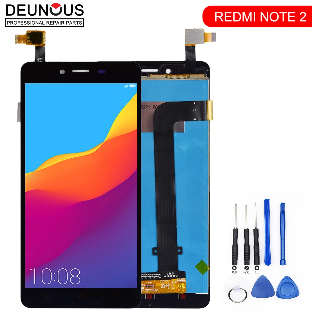 Новый 5 "Оригинальный дисплей для XIAOMI Redmi Note 2 ЖК сенсорный экран с рамкой Замена