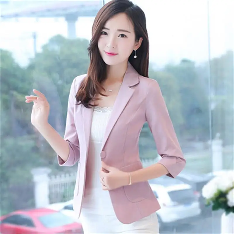 Small suit female jacket Korean Slim 2019 new summer thin section seven sleeves casual suit ladies top Fashion wild Women
Small suit female jacket Korean Slim 2019 new summer thin section seven sleeves casual suit ladies top Fashion wild Women