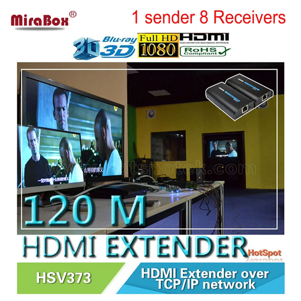 (1 Sender and 8 Receivers) 1080p 120m UTP/STP HDMI Extender Over IP/TCP CAT5e/6 Rj45 LAN Work Like HDMI Splitter (1 TX 8 RX)
(1 Sender and 8 Receivers) 1080p 120m UTP/STP HDMI Extender Over IP/TCP CAT5e/6 Rj45 LAN Work Like HDMI Splitter (1 TX 8 RX)