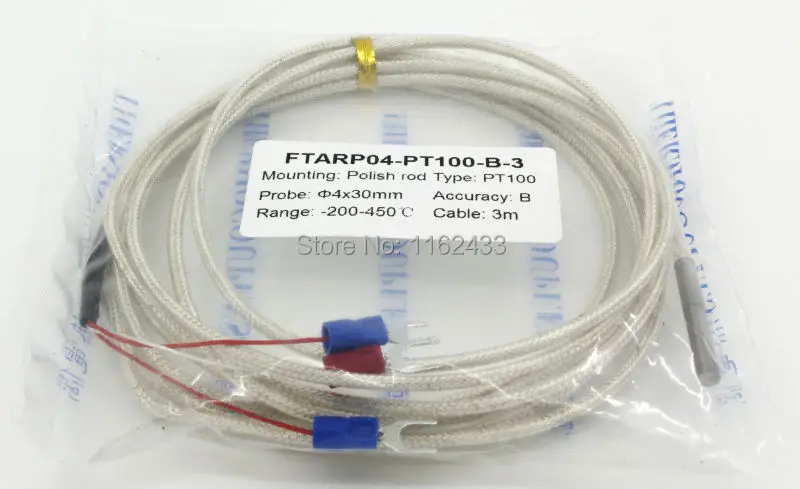 FTARP04 PT100 waterproof anticorrosive type B grade 3m cable 30mm polish rod probe head RTD temperature sensor
FTARP04 PT100 waterproof anticorrosive type B grade 3m cable 30mm polish rod probe head RTD temperature sensor