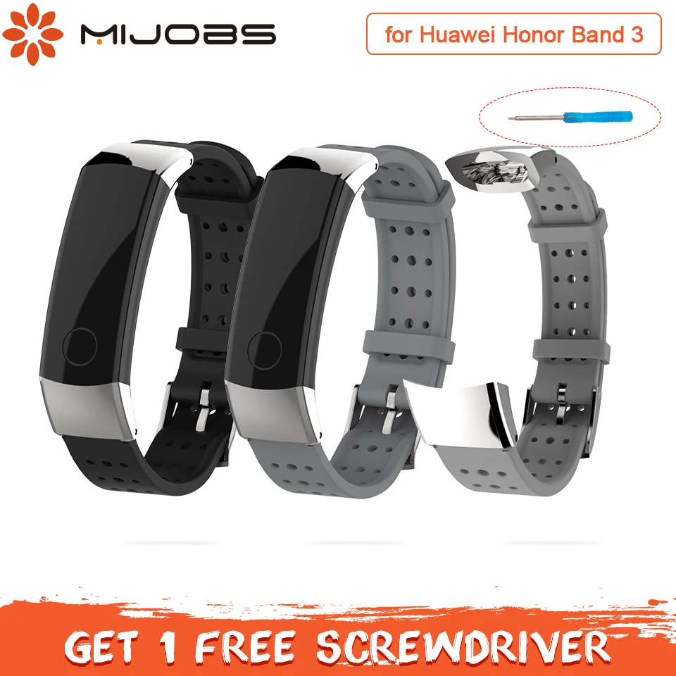 Спортивный силиконовый ремешок Mijobs для Huawei Honor Band 3 сменный умного браслета Correa |