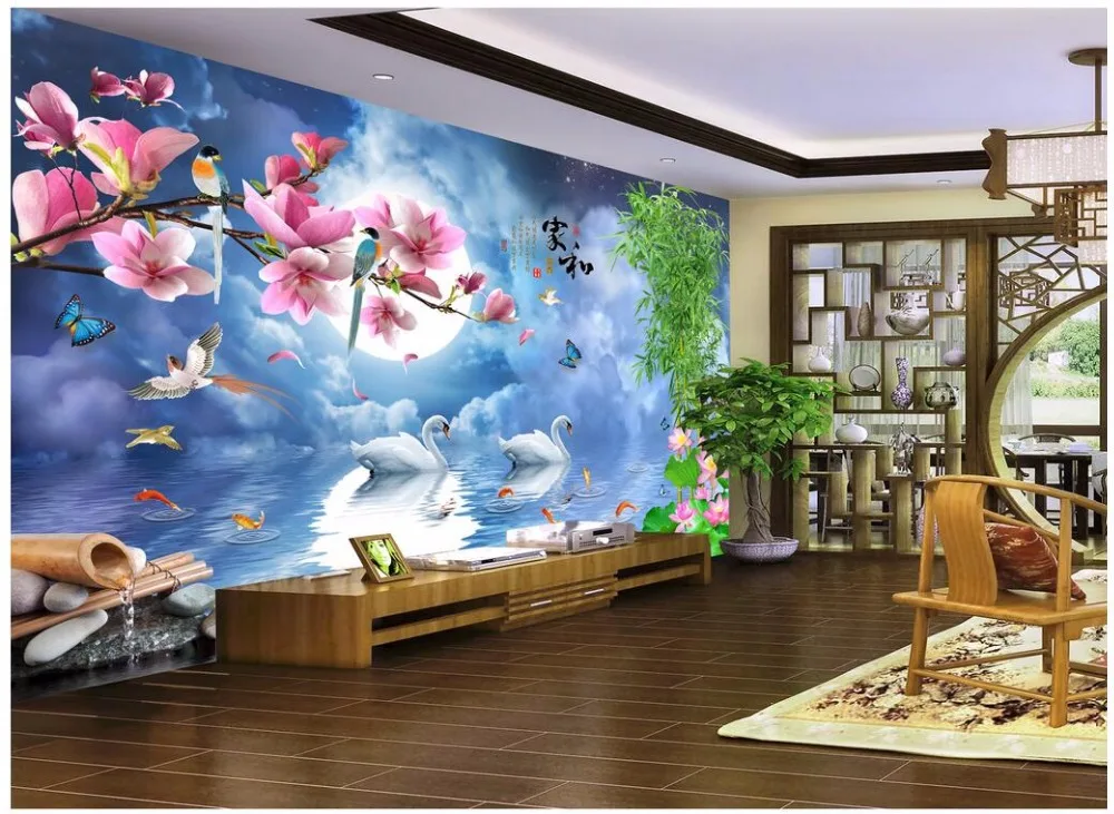 custom photo 3d wall cloth chinese silk mural Romantic swan TV background wall in the night room 3d stereoscopische print stof
custom photo 3d wall cloth chinese silk mural Romantic swan TV background wall in the night room 3d stereoscopische print stof
