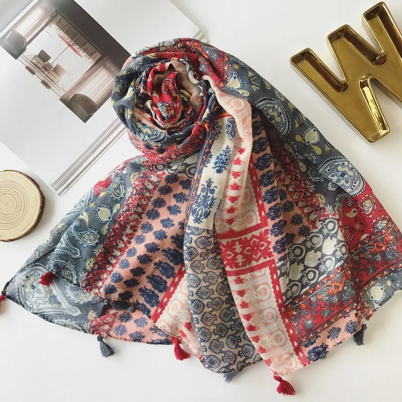 2017 Fashion Women Vintage Flower Print Tassel Scarf Long Floral Shawls Muffler Scarves Wrap Hijab 10pcs/LOT
2017 Fashion Women Vintage Flower Print Tassel Scarf Long Floral Shawls Muffler Scarves Wrap Hijab 10pcs/LOT