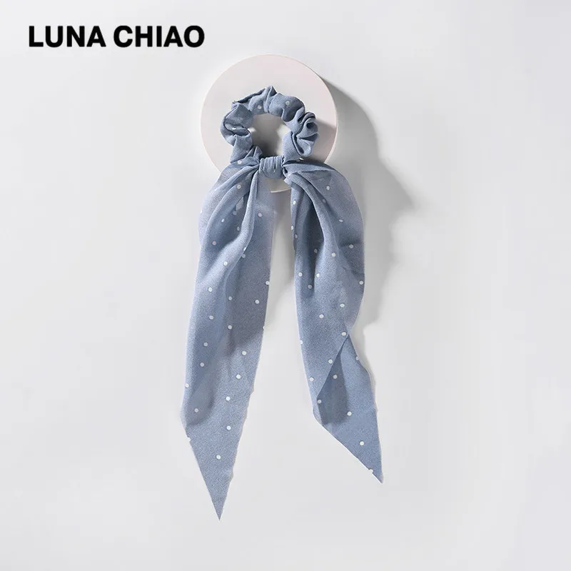 Женские Модные банданы для волос LUNA CHIAO тканевый шарф хвоста в горошек |
