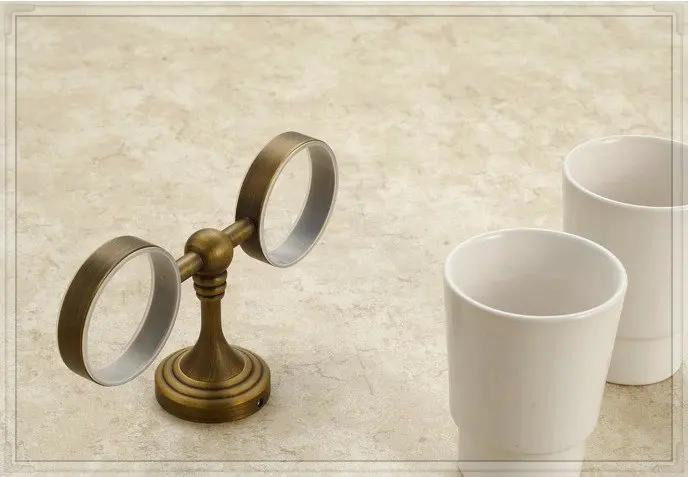 Free Shipping B&R Fashionable Brass Double Cup Holders Bathroom Accessories holder BR-9103 | Обустройство дома