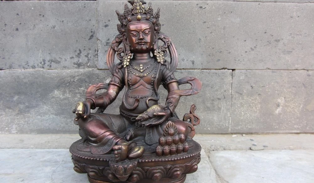 Tibet Buddhism Temple Red Copper Bronze Yellow Jambhala God of wealth Statue 22cm
Tibet Buddhism Temple Red Copper Bronze Yellow Jambhala God of wealth Statue 22cm