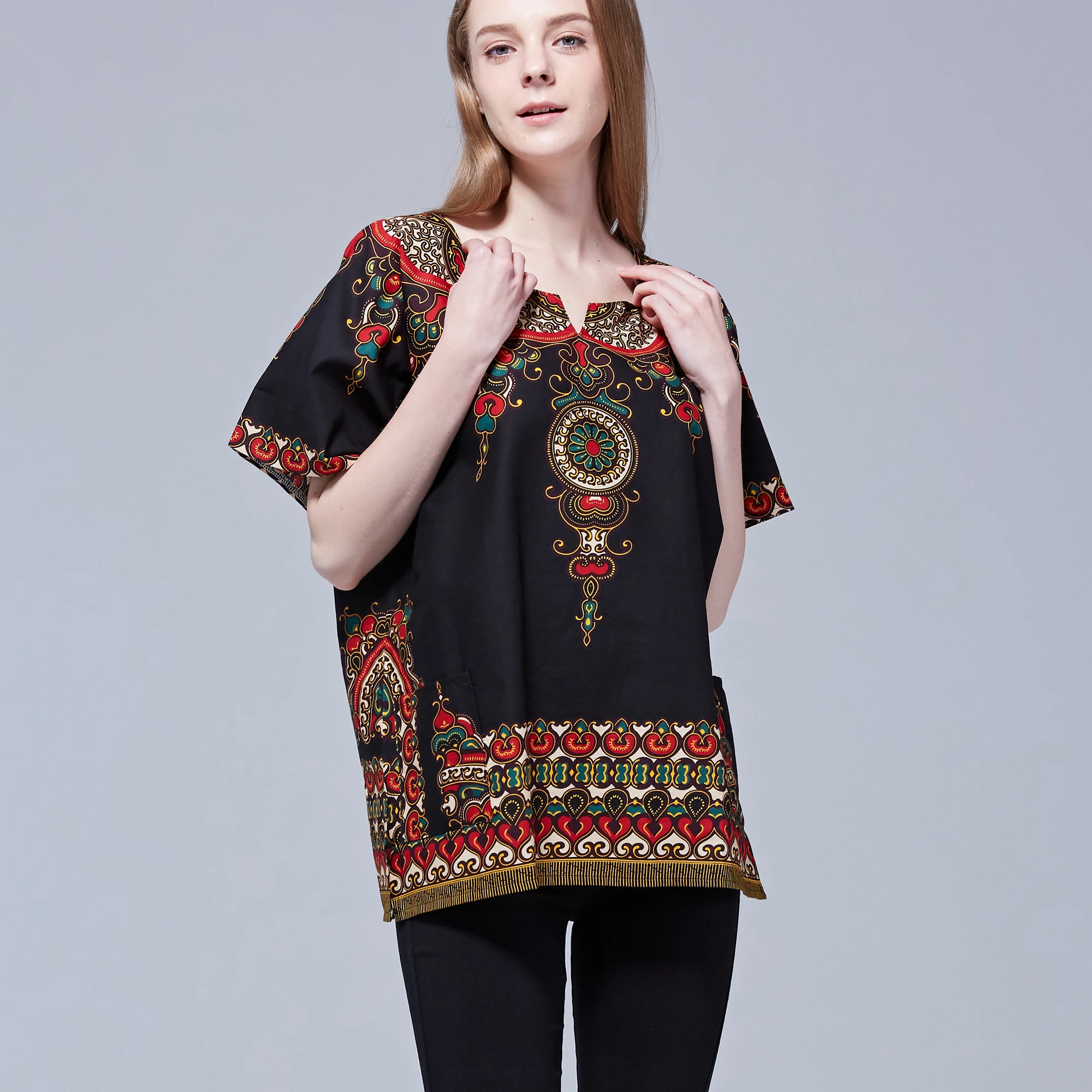 Unisex Black Traditional Print African Dashiki Clothes Casual Short African Top Shirt
Unisex Black Traditional Print African Dashiki Clothes Casual Short African Top Shirt