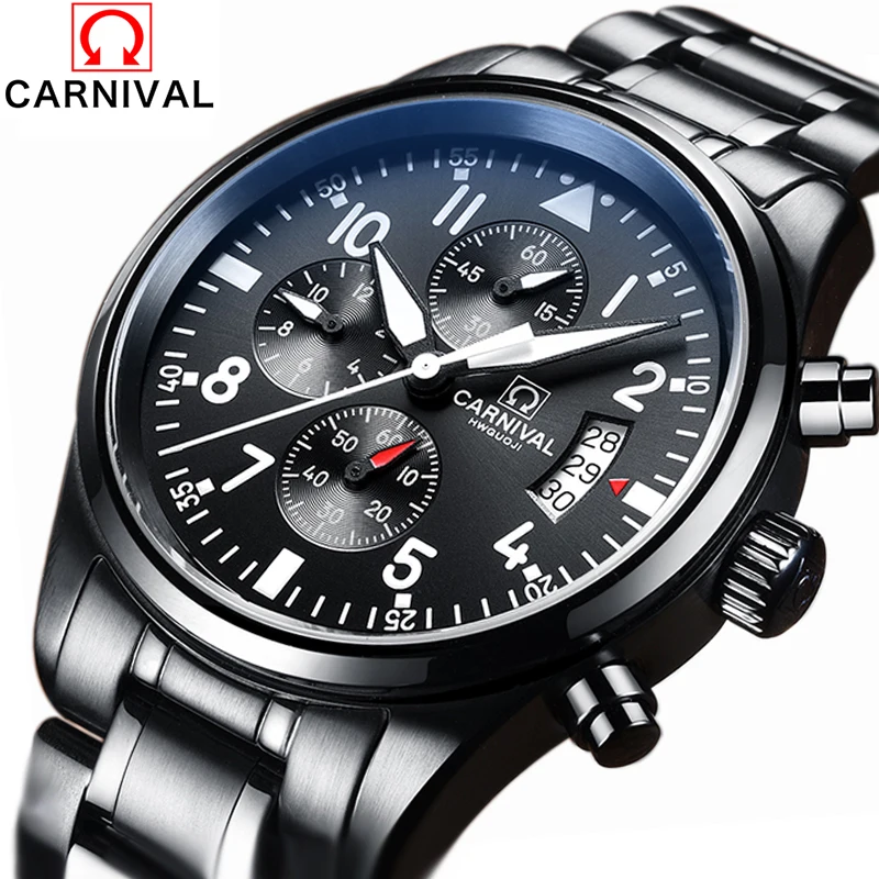 CARNIVAL Luxury Brand Full Stainless Steel Analog Display Date Men's Quartz Watch Business Watch Men Watch relogio masculino
CARNIVAL Luxury Brand Full Stainless Steel Analog Display Date Men's Quartz Watch Business Watch Men Watch relogio masculino