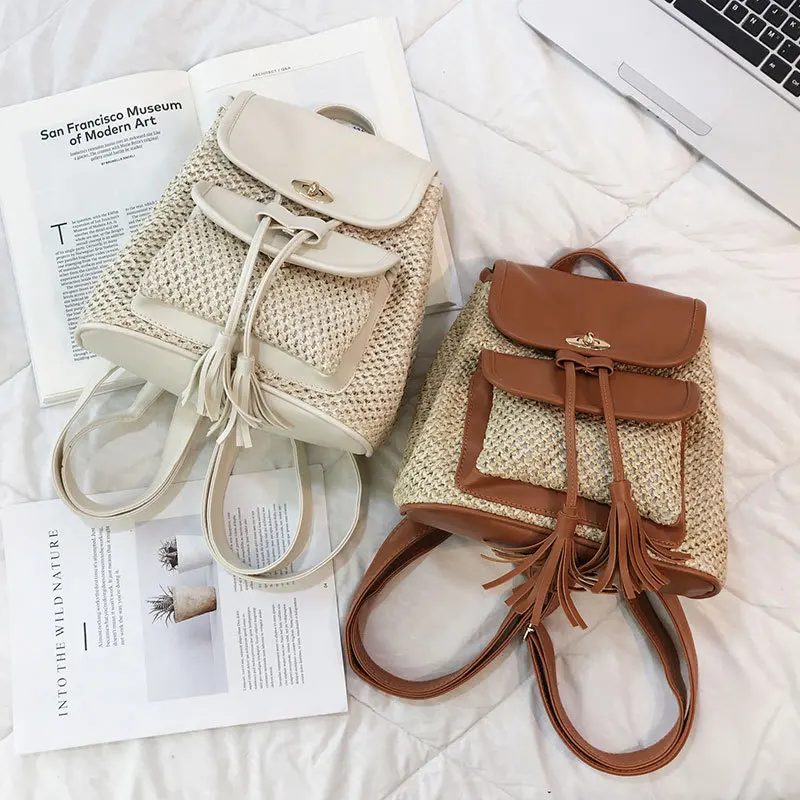 Women's Straw Backpacks 2019 New Summer Foreign Versatile Shoulder Bag Fashion Tassel Student Backpack Travel Bags DG376
Women's Straw Backpacks 2019 New Summer Foreign Versatile Shoulder Bag Fashion Tassel Student Backpack Travel Bags DG376