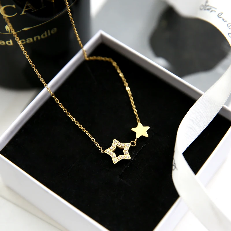 YUN RUO 2018 New Arrival Rose Gold Color Fashion Crystal Star Pendant Necklace 316L Titanium Steel Woman Jewelry Gift Never Fade
YUN RUO 2018 New Arrival Rose Gold Color Fashion Crystal Star Pendant Necklace 316L Titanium Steel Woman Jewelry Gift Never Fade