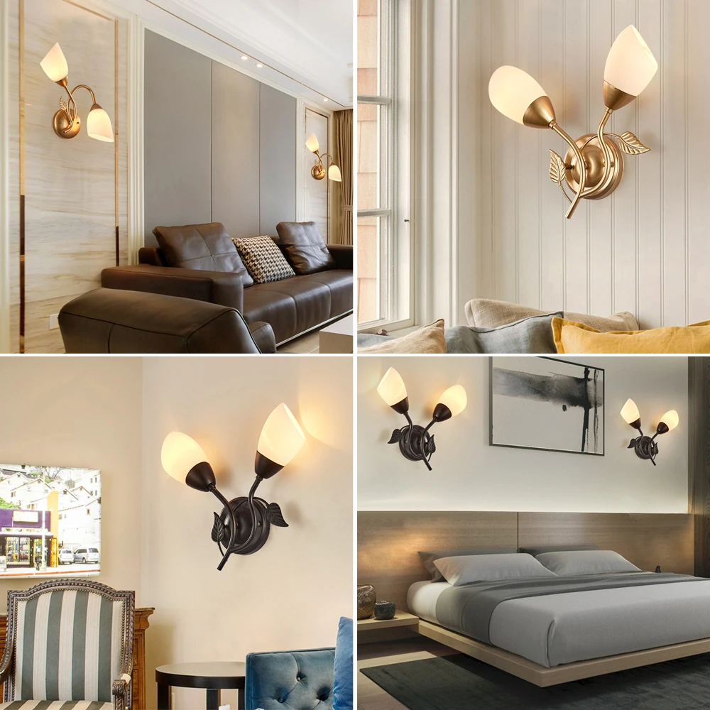 Art LED Wall Lamps Home Hotel Decoration Night Lighting Modern Wall Sconces Modern Interior Bedside Lights E14 Bulbs Mounted