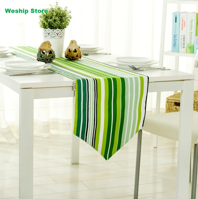 Fashion Home Double-deck cotton table runner Green stripe European rural Style Table flag and Placemat
Fashion Home Double-deck cotton table runner Green stripe European rural Style Table flag and Placemat