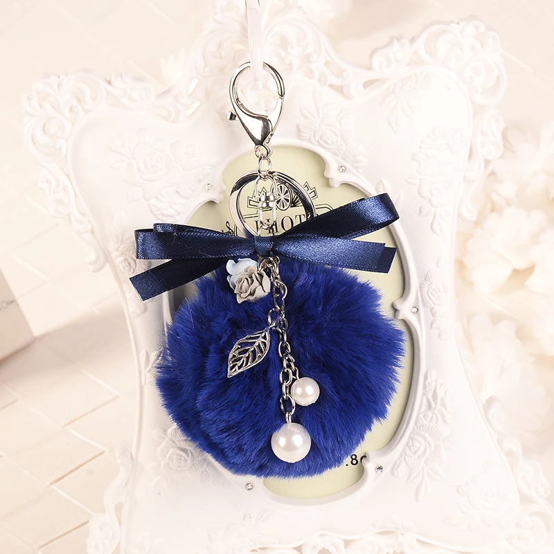 Пушистый меховой шар брелок жемчуг брелоки с помпонами помпон Porte Clef Charm|pompon