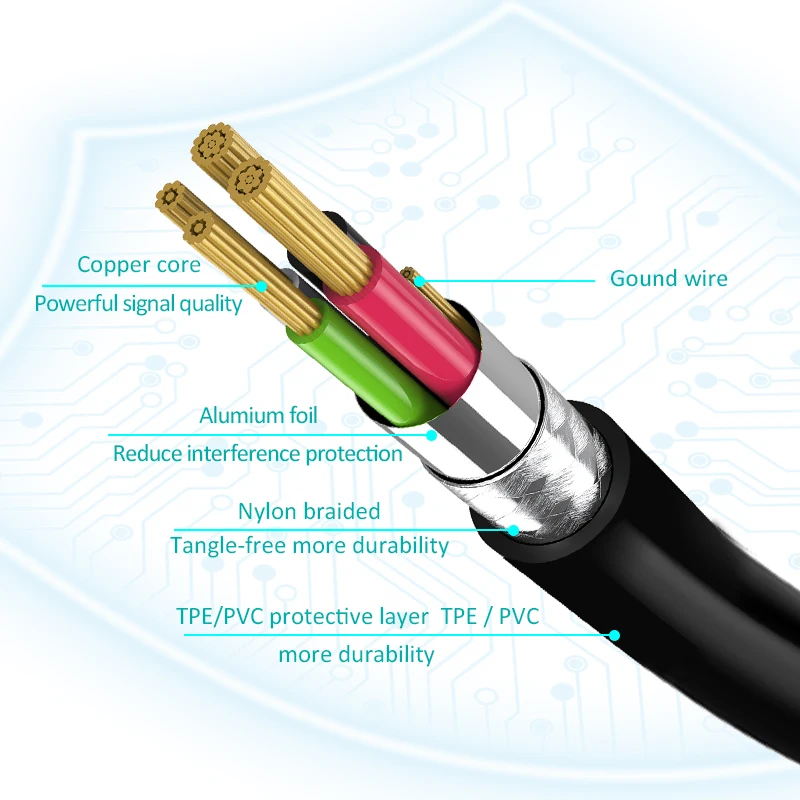 CHOETECH Micro USB Кабель 2.4A Нейлоновый Шнур для Зарядки Телефона кабель Провод Быстрой