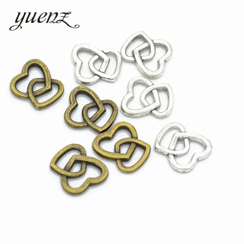 YuenZ 20 pcs Antique Silver color Double Hearts Charms Pendants Jewelry Making Accessories Diy Handmade 15*14mm A54
YuenZ 20 pcs Antique Silver color Double Hearts Charms Pendants Jewelry Making Accessories Diy Handmade 15*14mm A54