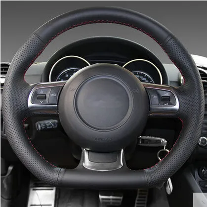 car styling DIY Special Hand-stitched Black Genuine Leather Steering Wheel Cover For Audi TT 2010+
car styling DIY Special Hand-stitched Black Genuine Leather Steering Wheel Cover For Audi TT 2010+