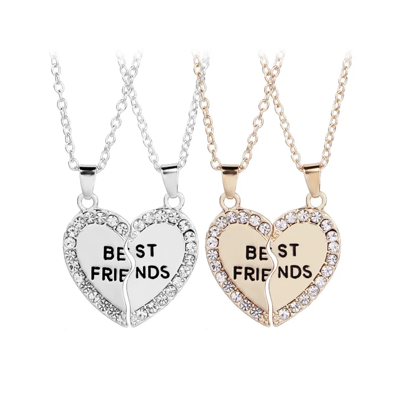 2Pcs/set Creative Broken Heart Pendant Necklace Fashion Alloy Zircon Best Friends Necklace Accessories Jewelry Gifts
2Pcs/set Creative Broken Heart Pendant Necklace Fashion Alloy Zircon Best Friends Necklace Accessories Jewelry Gifts