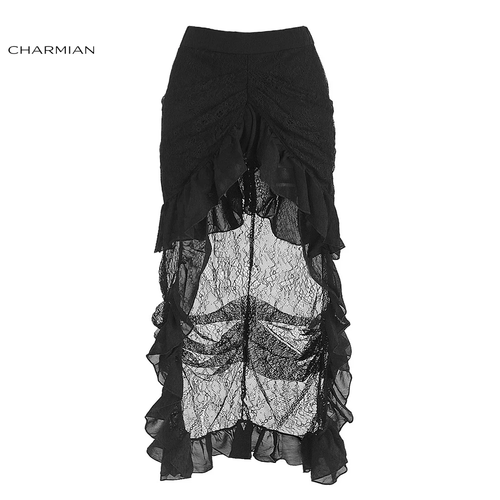 Юбка Макси Charmian Женская, сексуальная, Готическая, Викторианская, винтажная, черная, прозрачная, кружевная, с цветочными оборками
Юбка Макси Charmian Женская, сексуальная, Готическая, Викторианская, винтажная, черная, прозрачная, кружевная, с цветочными оборками