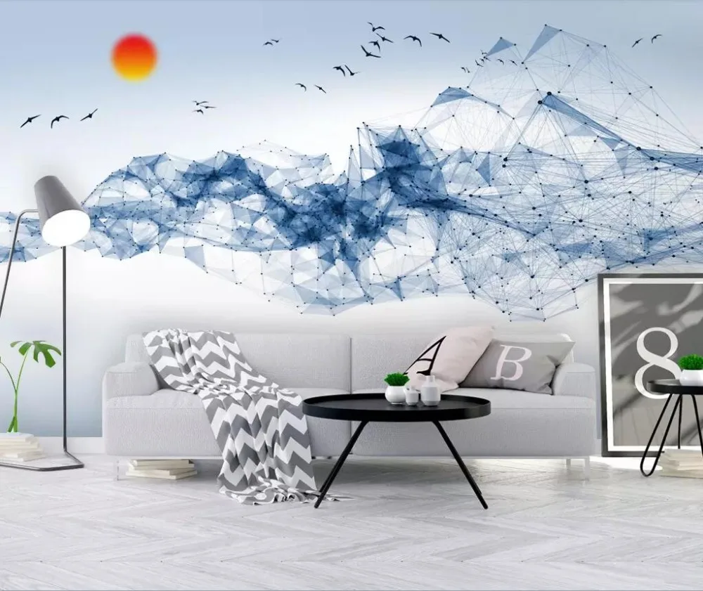 Contemporary and contracted new Chinese style abstract geometrical line mural sitting room setting wall
Contemporary and contracted new Chinese style abstract geometrical line mural sitting room setting wall