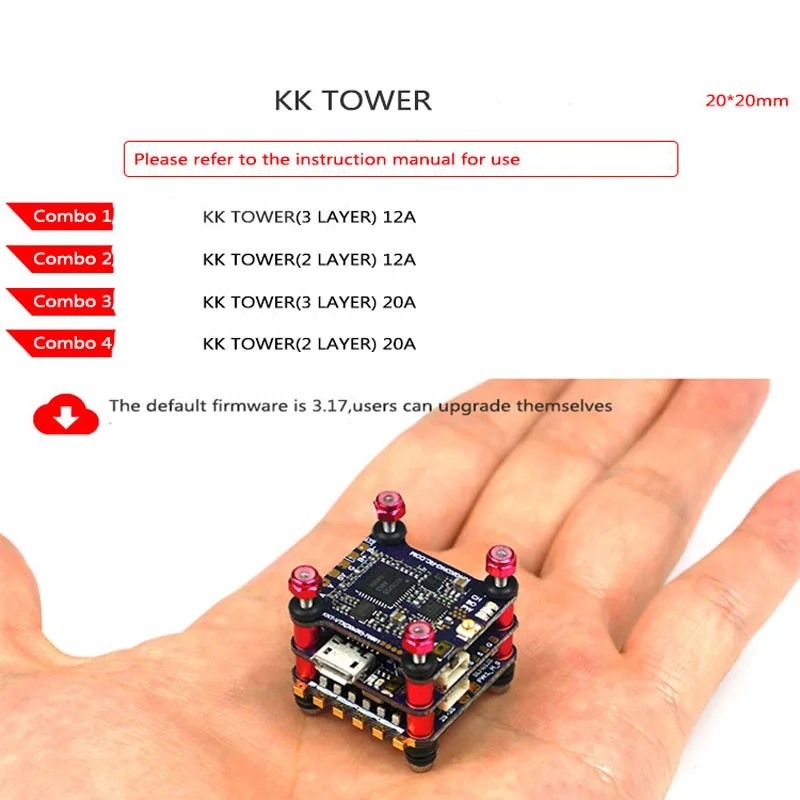 Фото Kingkong 3/2 layer Flight Tower FC F4 Control ler 4 в 1 ESC 20A 12A w/OSD Speed 200mw VTX для FPV RC|Детали и аксессуары| |