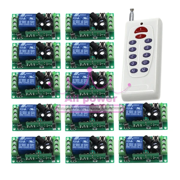 DC 12V 1CH беспроводной переключатель системы дистанционного управления RF Дистанционное включение/выключение 10A реле передатчик с приемником +...
DC 12V 1CH беспроводной переключатель системы дистанционного управления RF Дистанционное включение/выключение 10A реле передатчик с приемником +...