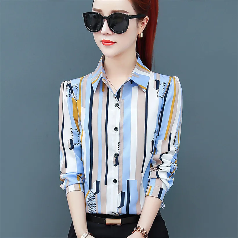 Women Striped Blouse Shirt Long Sleeve Blouse Turn-down Collar Shirts OL Tops Blouse Chemisier Femme Blusas Mujer Moda 2019
Women Striped Blouse Shirt Long Sleeve Blouse Turn-down Collar Shirts OL Tops Blouse Chemisier Femme Blusas Mujer Moda 2019