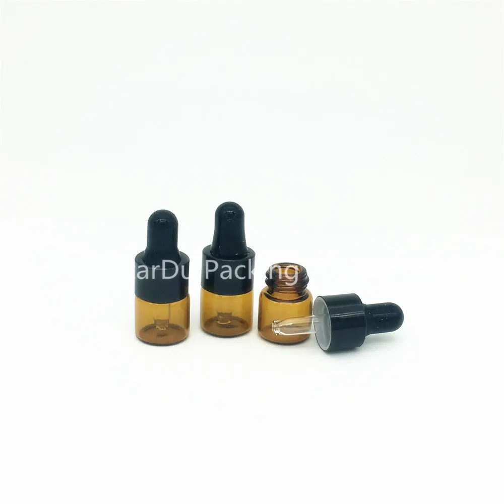 Free Shipping 100x1ML Small Amber Glass Dropper Bottle 1cc Mini Vial With Pipette High Quality | Красота и здоровье