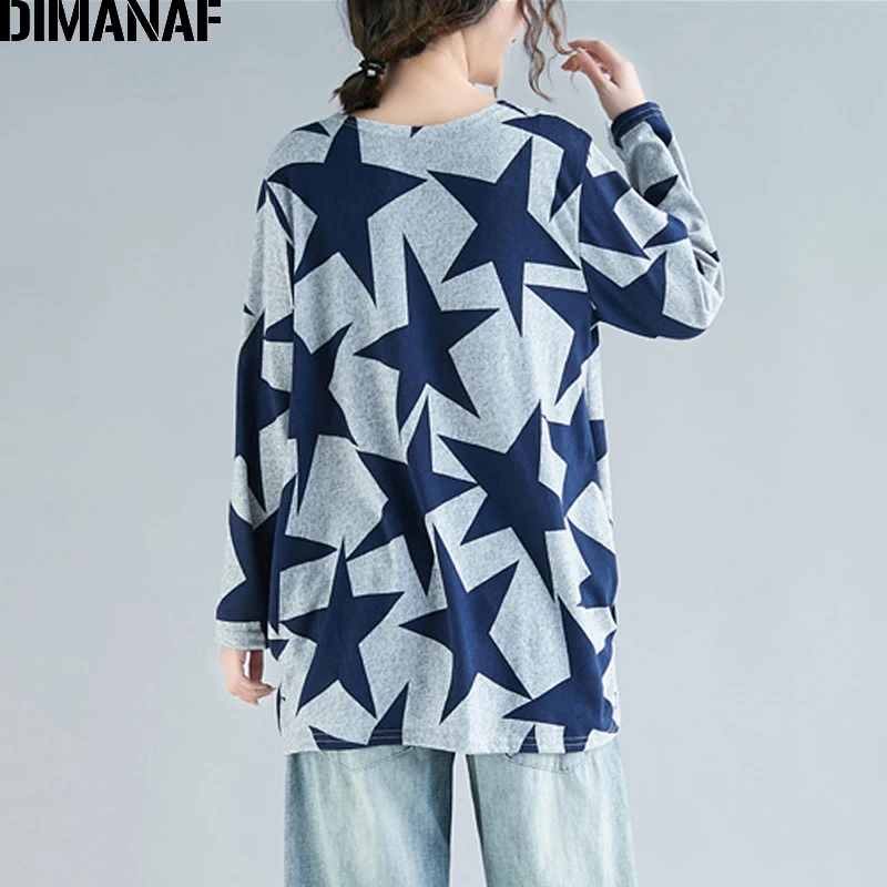 DIMANAF Plus Size Women T-Shirts Winter Ladies Tops Female Clothes Long Sleeve Cotton Basic Shirt Print Stars Elastic Loose Tees
DIMANAF Plus Size Women T-Shirts Winter Ladies Tops Female Clothes Long Sleeve Cotton Basic Shirt Print Stars Elastic Loose Tees