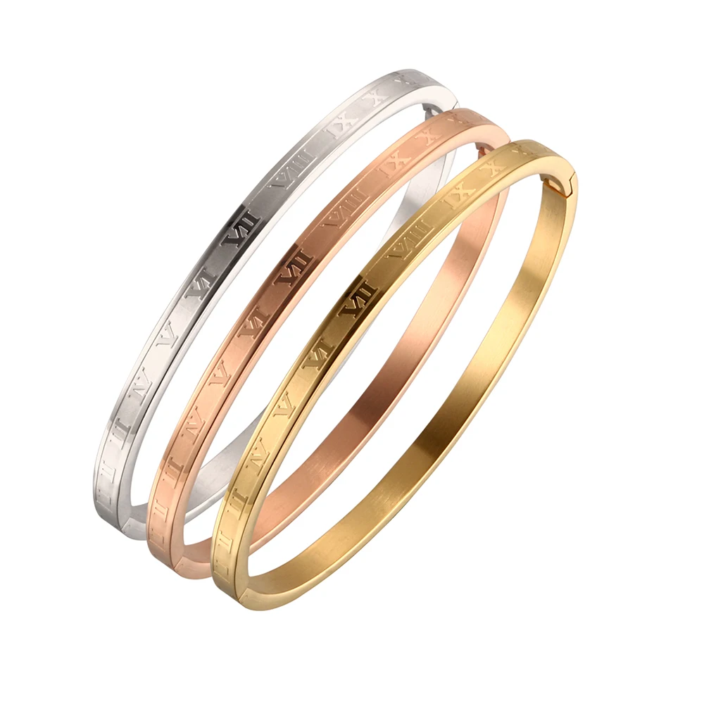 Trendy Noman Number Couple 8mm/4mm Bracelet Bangle for Woman Rose Gold Plating Luxury Brand Wedding Party Jewellery Gift
Trendy Noman Number Couple 8mm/4mm Bracelet Bangle for Woman Rose Gold Plating Luxury Brand Wedding Party Jewellery Gift