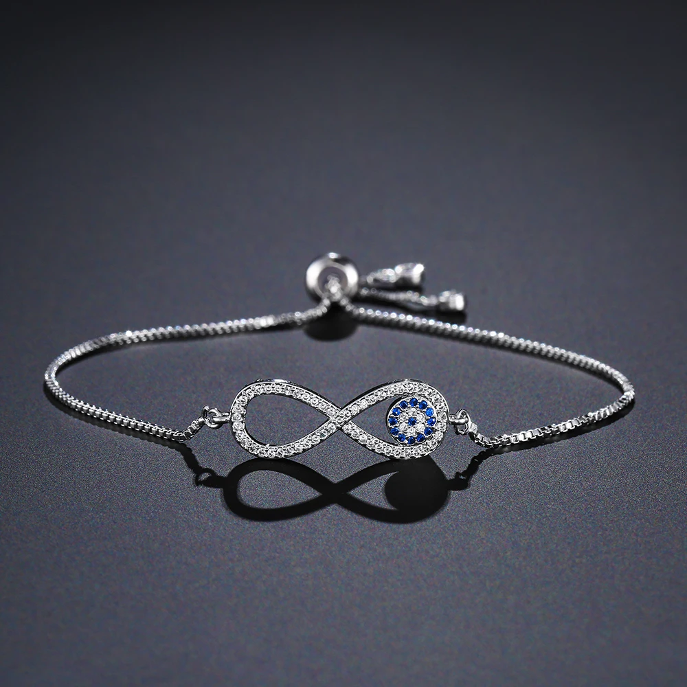 NEWBUY Fashion Cute 8 Shape Infinity Charm Bracelets For Elegant Women Girl Clear Cubic Zirconia Eye Bracelet Female Accessories
NEWBUY Fashion Cute 8 Shape Infinity Charm Bracelets For Elegant Women Girl Clear Cubic Zirconia Eye Bracelet Female Accessories