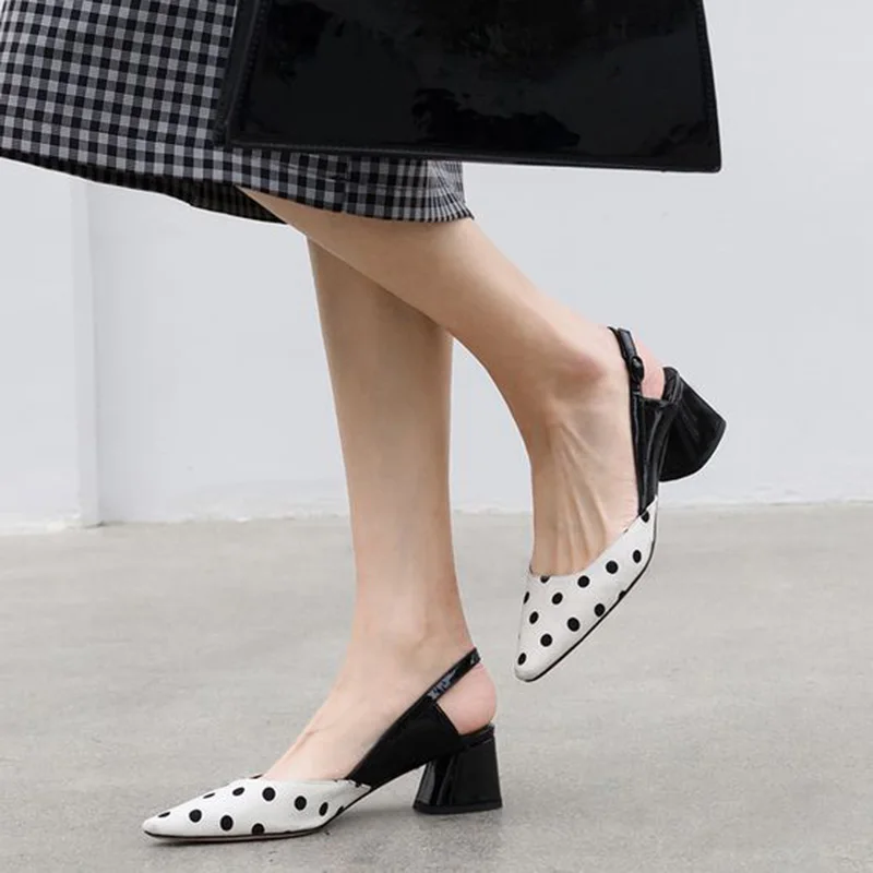 Sweet White Polka Dot Slingbacks Pumps Woman Pointed Toe High Square Heels Large Size 14 15 Ladies Dress Shoes Footwear Fashion
Sweet White Polka Dot Slingbacks Pumps Woman Pointed Toe High Square Heels Large Size 14 15 Ladies Dress Shoes Footwear Fashion