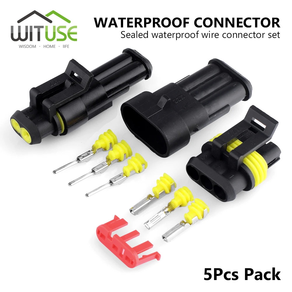 TSLEEN 5 Sets Kit 1/2/3/4/5/6 Pins Way Terminals Super Seal Waterproof Electrical Wire Connector Plug Auto Connectors for Car
TSLEEN 5 Sets Kit 1/2/3/4/5/6 Pins Way Terminals Super Seal Waterproof Electrical Wire Connector Plug Auto Connectors for Car