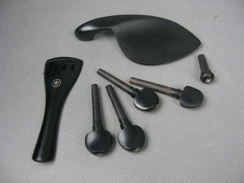 1 set of violin ebony fittings 1/4,beautiful ebony decoration