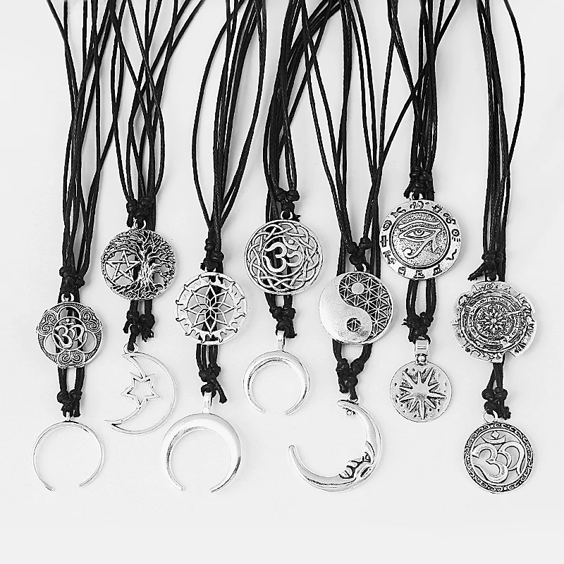 1pc Fashion Handmade Necklace YOGA Lotus Moon Star Bull Horn Charms Pendant Necklace Jewelry Gift for Men&Women
1pc Fashion Handmade Necklace YOGA Lotus Moon Star Bull Horn Charms Pendant Necklace Jewelry Gift for Men&Women