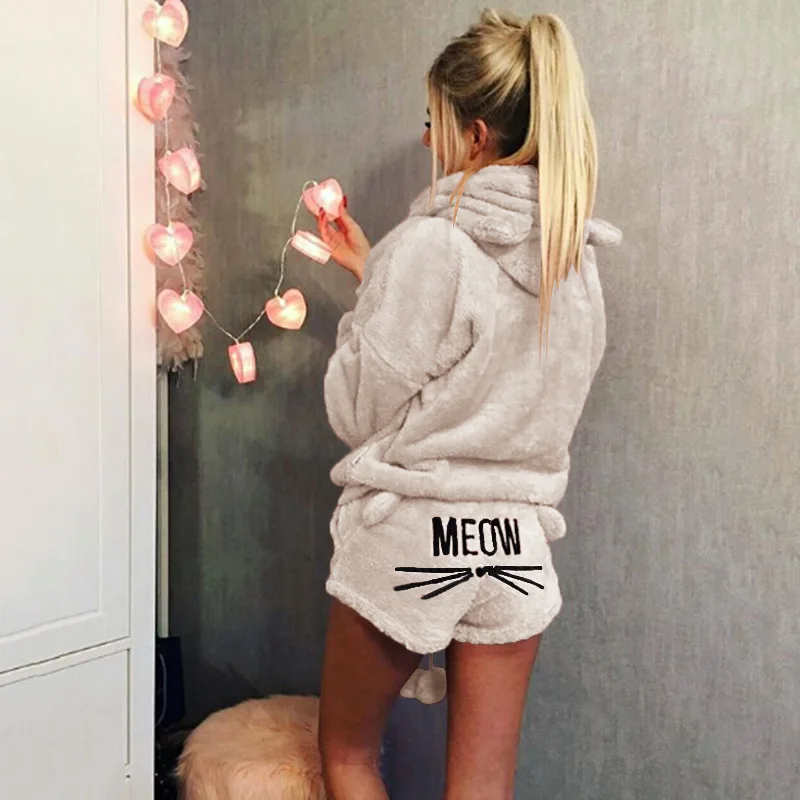 BZEL 2019 Newest Women Hooded Pajamas Sets Winter Flannel Cartoon Warm Pyjamas Women Sleepwear Homewear Cute Cat Female Pijamas
BZEL 2019 Newest Women Hooded Pajamas Sets Winter Flannel Cartoon Warm Pyjamas Women Sleepwear Homewear Cute Cat Female Pijamas