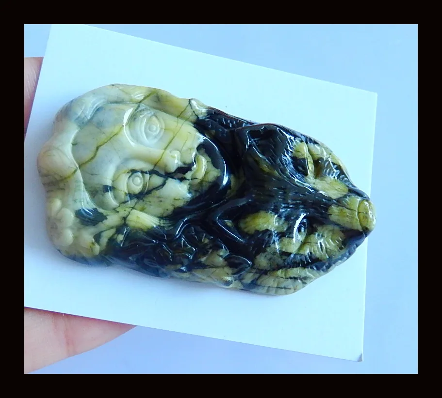 Carved Angel with wolf Serpentine fashion pendant necklace Cabochon ,61x34x10mm,35.3g 
Carved Angel with wolf Serpentine fashion pendant necklace Cabochon ,61x34x10mm,35.3g