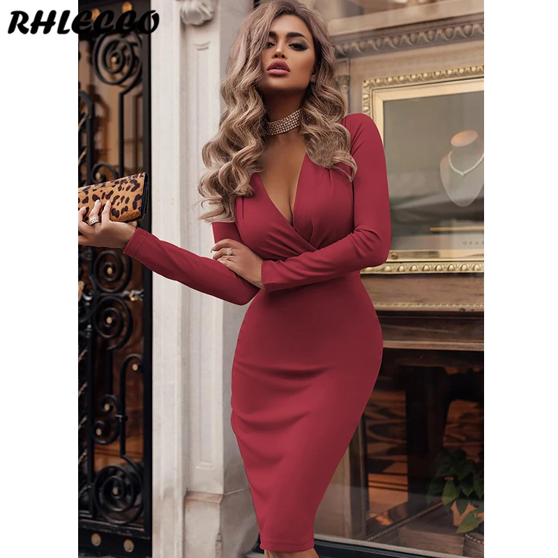 Фото Модное женское платье красные вечерние платья с глубоким v - купить