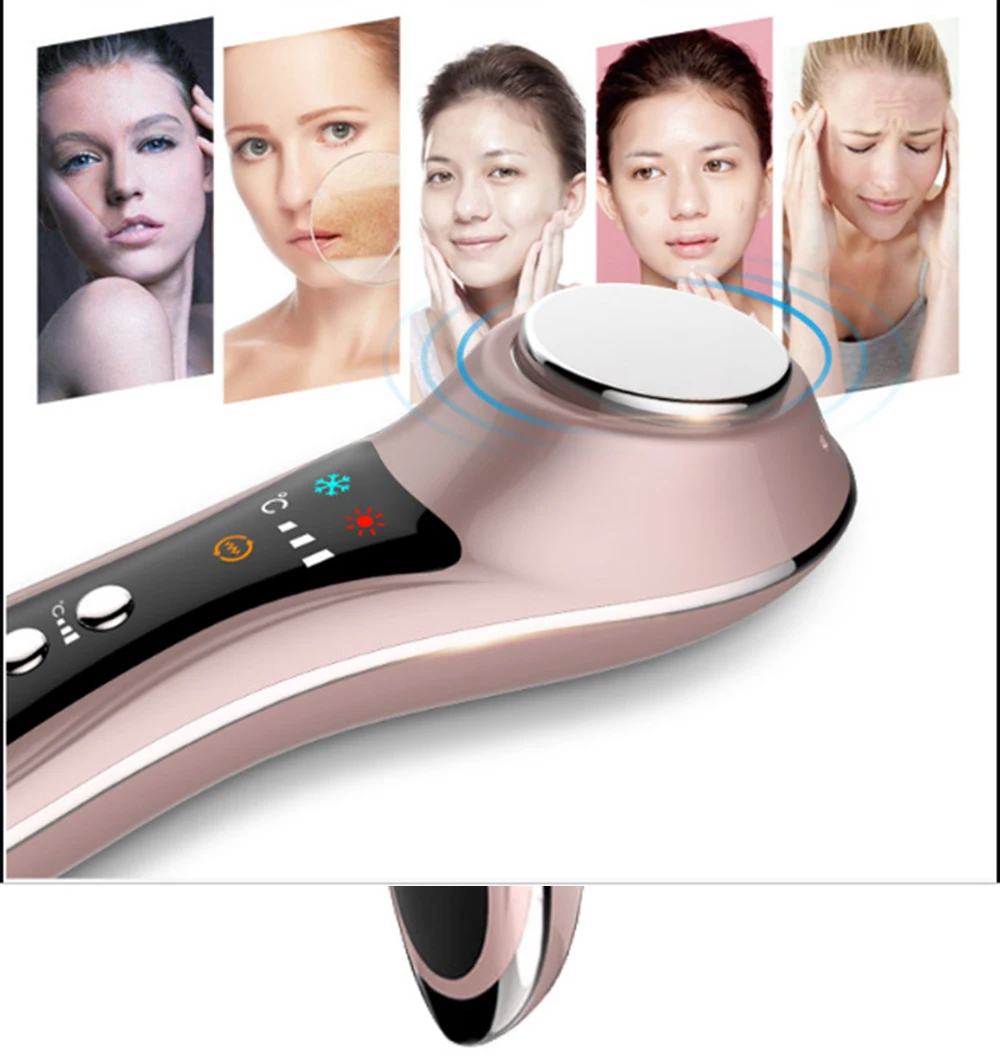 

Hot & cold Face Skin EMS Photon Skin Care Device Face Lift Tighten Beauty Machine import mask pulling compact instrument